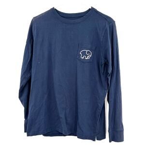 Ivory Ella Sz Small Shirt Blue Long Sleeve Pocket Tee Halloween Elephant Pumpkin